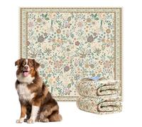 BaoDan Traversine Lavabili per Cani, Traverse Cani 122x122cm, 2 Pezzi Tappetini Igienici per Cane Riutilizzabili con Fondo Antiscivolo, Facili da Lavare, Marrone con Stampa Floreale