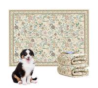 BaoDan Traversine Lavabili per Cani, Traverse Cani 45x60cm, 2 Pezzi Tappetini Igienici per Cani Riutilizzabili con Fondo Antiscivolo, Facili da Lavare, Marrone con Stampa Floreale