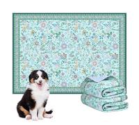 BaoDan Traversine Lavabili per Cani, Traverse Cani 60x90cm, 2 Pezzi Tappetini Igienici per Cani Riutilizzabili con Fondo Antiscivolo, Facili da Lavare, Verde con Stampa Floreale