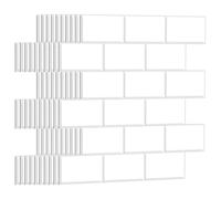 BAODBF 10pcs sbucciare e bastone piastrelle autoadesive pareti adesive 3D bastone su piastrelle di piastrelle appiccicose tagliate tagliate(bianco)