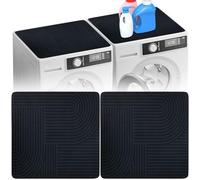 BAODBF 2 tappetini protettivi per lavatrice da 60 x 60 cm, per lavatrice e asciugatrice, antivibrazione, antiscivolo, antipolvere, assorbente, nero