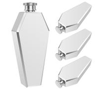 BAODBF Flask - Flask in acciaio inox 304, 3,5oz/103 ml, bottiglia portatile per whisky, rum, vodka, adatta per escursioni e feste, colore argento