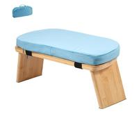 BAODBF Panca da meditazione in bambù, pieghevole, design antiscivolo, con cuscino, per momenti spirituali nella vita di tutti i giorni, 43 x 19 x 17 cm (blu)
