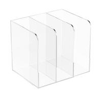 BAODBF Portariviste in acrilico, con 3 scomparti, stabile, formato A4, porta riviste e cartelle, 21,5 x 18,5 x 16,5 cm