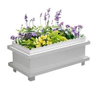 Baodiale Fioriera Rettangolare in Resina Grande fioriera rialzata per patii da Giardino e decking Cassetta per Piante per Piante Arbusti Fiori