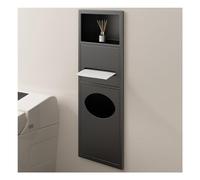 Baodiale Mensola da doccia in acciaio inox da incasso a parete per bagno con cestino per la spazzatura, contenitore portaoggetti impermeabile da parete per gli elementi essenziali del bagno