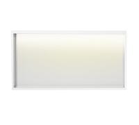 Baodiale Nicchia da parete per bagno, nicchia per doccia in acciaio inox con striscia luminosa a LED, mensola portaoggetti da incasso per bagno, design non dimmerabile, montaggio superiore