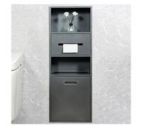 Baodiale Nicchia da parete per doccia in acciaio inox, mensola portaoggetti per shampoo e articoli da toeletta, portaoggetti per bagno grigio, 30x86x14 cm/11,81x33,85x5,51 pollici