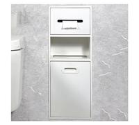 Baodiale Nicchia da parete per doccia in acciaio inox, mensola portaoggetti per shampoo e articoli da toeletta, porta pattumiera da bagno, bianco 23x67x14 cm / 9,05x26,37x5,51 pollici