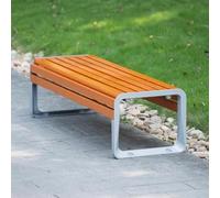 Baodiale Panca da esterno con seduta in legno anticorrosione e telaio in alluminio pressofuso, sedia da seduta per 2-3 persone per patio, veranda e parco, panca da giardino