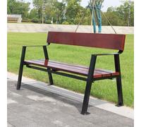 Baodiale Panca da esterno con struttura zincata, in metallo, in legno massello, per 2-3 persone, per patio, parco e giardino.