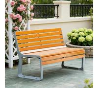 Baodiale Panca da esterno in legno panca da giardino in alluminio con schienale, sedile d'amore per patio, cortile del parco