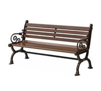 Baodiale Panca da esterno per 2-3 persone, sedia a due posti per patio adatta a tutte le stagioni con schienale, panca da giardino in alluminio pressofuso per terrazza, cortile, area piscina