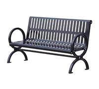 Baodiale Panca da giardino in ferro per esterni, panca da patio per 2-3 persone, divano a due posti per prato, terrazza, cortile, veranda e ingresso, nera