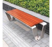 Baodiale Panca da giardino in legno - Panca da esterno da 120/150 cm con robusta struttura in acciaio inossidabile per prato, cortile e parco