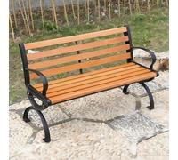 Baodiale Panca rustica da esterno con schienale e braccioli, panca da pranzo per patio Panche in legno a 2 posti per ingresso, giardino, cortile, terrazza