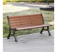 Baodiale Panchina da esterno con schienale, panca in legno di plastica per esterni, cortile e posti a sedere commerciali con struttura in alluminio pressofuso - Anticorrosione