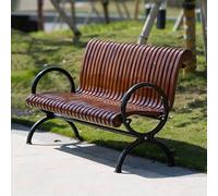 Baodiale Panchina da giardino in legno a 2 posti per esterni Struttura in legno massello con braccioli e schienale per giardino, veranda, patio, terrazza