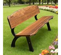 Baodiale Panchina da giardino in legno massello a 2 posti con schienale resistente, panchina da esterno per patio, giardino, veranda - Capacità di carico 800 libbre