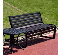 Baodiale Panchina da giardino per esterni, panchina da parco con seduta in lega di zinco e schienale per veranda, prato, cortile