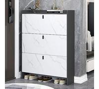 Baodiale Scarpiera moderna e sottile con ante - Scarpiera indipendente per ingresso, design a secchiello ribaltabile, ripiano stretto e vano superiore per le scarpe del corridoio