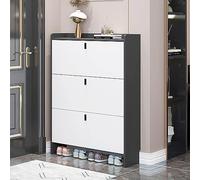 Baodiale Scarpiera moderna e sottile per corridoio, scarpiera indipendente nascosta con ante, spazio di archiviazione per ingresso stretto con ripiano superiore e design a secchiello ribaltabile