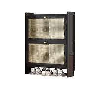 Baodiale Scarpiera sottile in rattan con 2/3 cassetti girevoli, ingresso moderno per tacchi e pantofole, scaffale portaoggetti indipendente per soggiorno e corridoio