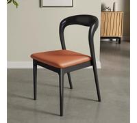 Baodiale Sedia da pranzo con struttura in legno massello e schienale di supporto rivestito in similpelle for sala da pranzo padronale, ufficio, biblioteca e sala studio(Orange2)