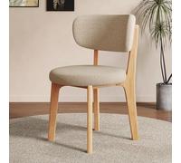 Baodiale Sedia da pranzo in legno massello con seduta in morbida similpelle, ideale for cucina di casa, scrivania da ufficio e tavolo da bistrot.(Beige1)