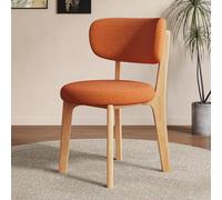 Baodiale Sedia da pranzo in legno massello con seduta in morbida similpelle, ideale for cucina di casa, scrivania da ufficio e tavolo da bistrot.(Orange1)