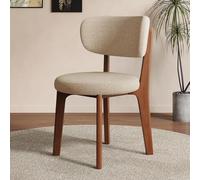 Baodiale Sedia da pranzo in legno massello con seduta in morbida similpelle, ideale for cucina di casa, scrivania da ufficio e tavolo da bistrot.(Beige2)