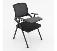 Baodiale Sedia da reception pieghevole for ufficio con scrittoio con bracciolo for tablet, sedia for seminari impilabile con sedile imbottito, commerciale for sala corsi, centro conferenze