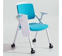 Baodiale Sedia da riunione pieghevole con blocco for appunti liscio, bracciolo for tablet e rotelle, sedile imbottito, sedia da ufficio impilabile for reception, centro conferenze, sala seminari