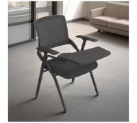 Baodiale Sedia da scrivania pieghevole for computer, sedia da conferenza ergonomica con scrittoio con bracciolo for tablet, sedie da reception impilabili for sala conferenze, riunioni