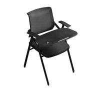 Baodiale Sedia da studente con scrivania annessa, sedia da scrivania ergonomica pieghevole for computer, sedie impilabili for ospiti for sala conferenze for ufficio, scuola, sala d'attesa(Black)