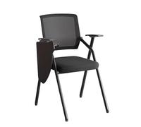 Baodiale Sedia da studente con scrivania annessa, sedia da scrivania pieghevole impilabile for computer, sedia ergonomica a incastro for ospiti for sala conferenze, riunioni, uso studentesco(Black)