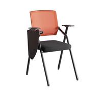 Baodiale Sedia da studente con scrivania annessa, sedia da scrivania pieghevole impilabile for computer, sedia ergonomica a incastro for ospiti for sala conferenze, riunioni, uso studentesco(Orange)