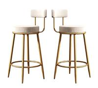 Baodiale Set di 2 sedie da bar, sgabelli da bar moderni, imbottiti, altezza bancone, con schienale e poggiapiedi, sedie in velluto per cucina, sala da pranzo, bar