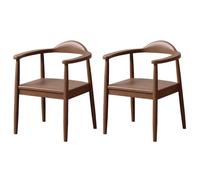 Baodiale Set di 2 sedie da pranzo moderne con struttura in legno massello e seduta in similpelle: coppia perfetta for isola cucina, bancone for la colazione o piccola sala da pranzo(Walnut)