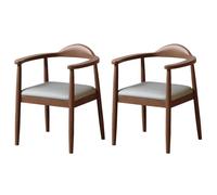 Baodiale Set di 2 sedie da pranzo moderne con struttura in legno massello e seduta in similpelle: coppia perfetta for isola cucina, bancone for la colazione o piccola sala da pranzo(Gray)