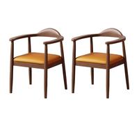 Baodiale Set di 2 sedie da pranzo moderne con struttura in legno massello e seduta in similpelle: coppia perfetta for isola cucina, bancone for la colazione o piccola sala da pranzo(Orange)