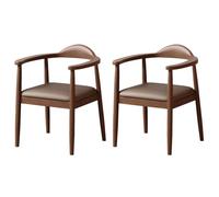 Baodiale Set di 2 sedie da pranzo moderne con struttura in legno massello e seduta in similpelle: coppia perfetta for isola cucina, bancone for la colazione o piccola sala da pranzo(Coffee)