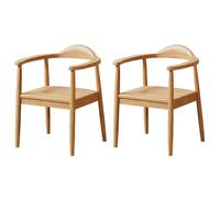 Baodiale Set di 2 sedie da pranzo moderne con struttura in legno massello e seduta in similpelle: coppia perfetta for isola cucina, bancone for la colazione o piccola sala da pranzo(Natural wood)