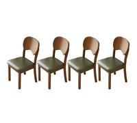 Baodiale Set di 4 sedie da pranzo moderne con struttura in legno massello e seduta imbottita in pelle - Ergonomiche for tavolo da cucina, angolo colazione o bar(Green2)