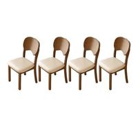 Baodiale Set di 4 sedie da pranzo moderne con struttura in legno massello e seduta imbottita in pelle - Ergonomiche for tavolo da cucina, angolo colazione o bar(Beige2)