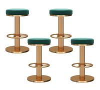 Baodiale Set di 4 sgabelli da bar da cucina, sgabelli da bar girevoli in velluto, sedie da bar moderne regolabili in altezza con base in metallo for pub, cucina, bar(Green,45-60cm)