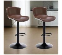 Baodiale Sgabelli da bar girevoli a 360°, set di 2 sedie da pranzo imbottite con schienale e poggiapiedi, sgabelli da bar moderni e comodi per l'ufficio domestico, l'isola della cucina