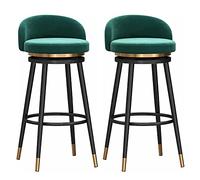 Baodiale Sgabelli da bar girevoli a 360°, set di 2 sgabelli da bar in velluto con schienale e poggiapiedi per cucina, casa, ristoranti, interni ed esterni