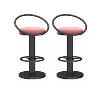 Baodiale Sgabelli da bar in velluto, altezza bancone, set di 2 sedie da pranzo girevoli a 360° con poggiapiedi, sgabelli da bar regolabili per isola cucina, ufficio in casa