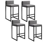 Baodiale Sgabelli da bar in velluto con schienale, 25,6''H, sgabello alto imbottito moderno, sedia da bar con poggiapiedi per isola cucina sala da pranzo, 4 pezzi